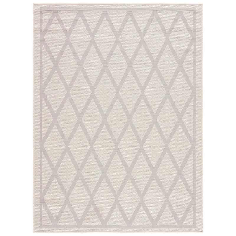 Martha Stewart by SAFAVIEH Washable Zlata Indoor/ Outdoor Waterproof Trellis Rug - 5'3" x 7'6" - Ivory/Light Grey