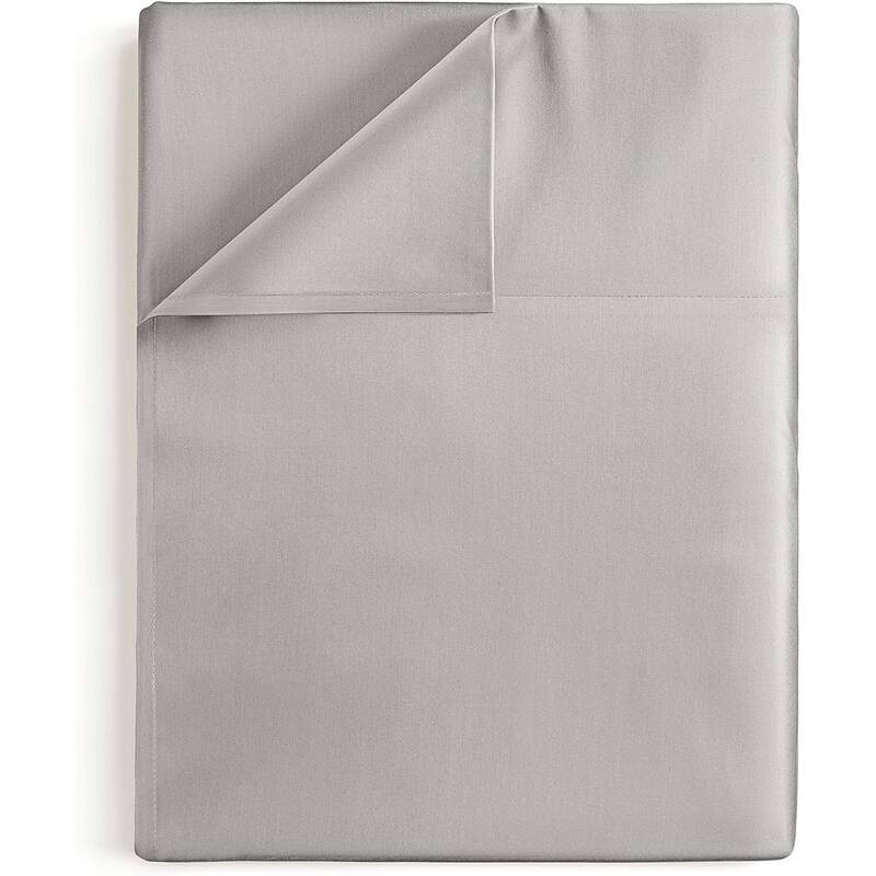 CGK Linens Solid Double Brushed Microfiber Single Flat Sheet/ Top Sheet - Light Grey - King