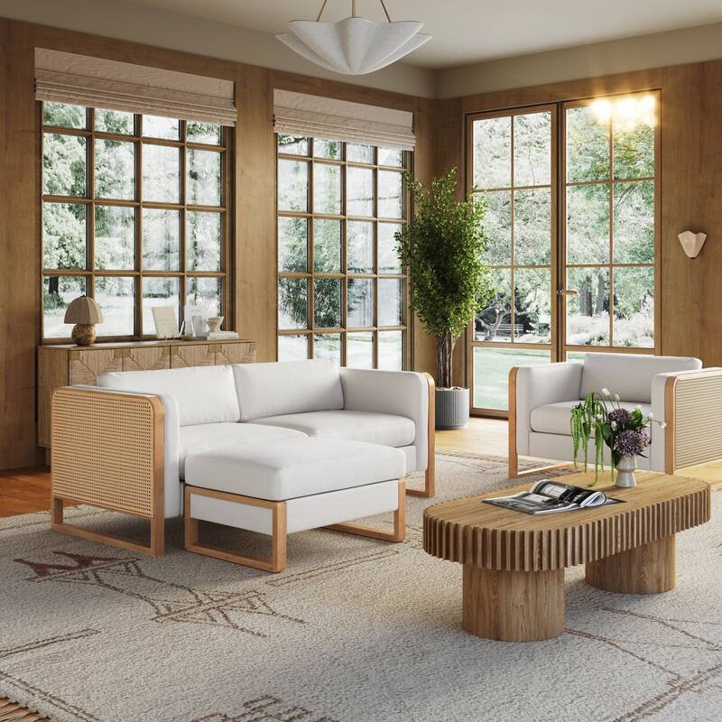 Madison Modern Upholstered Modular Sofa or Couch for Living Room with Solid Wood Legs