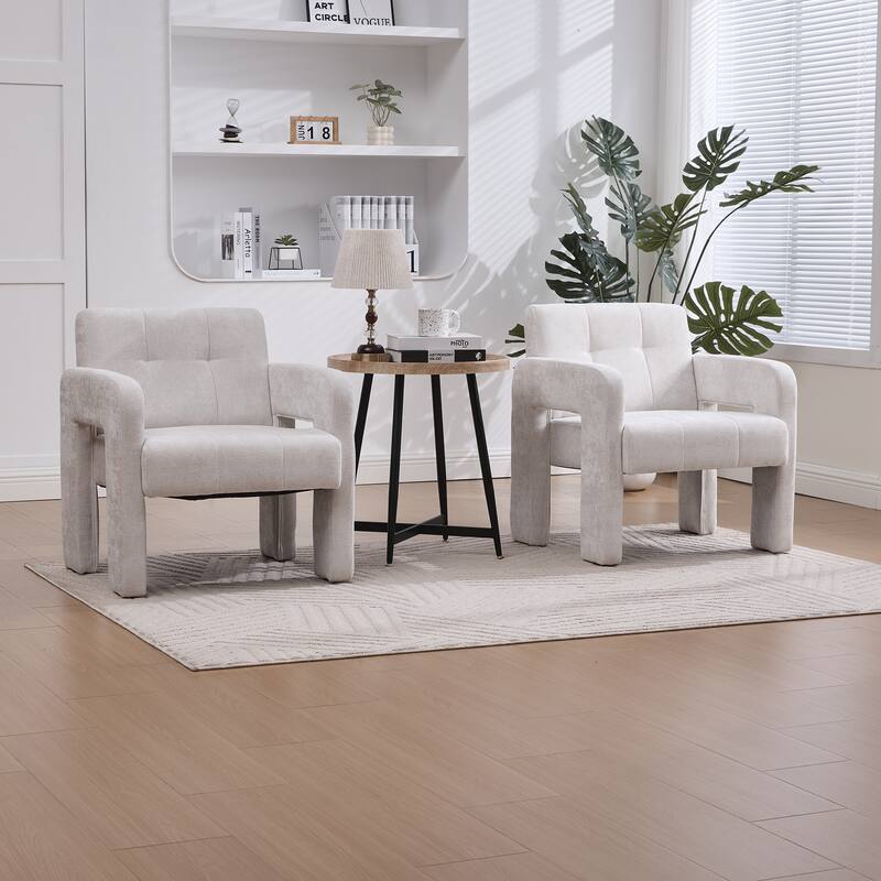 Modern Minimalist Single Armchair, Upholstered Accent Chair for Living Room, Bedroom, Office, Nordic Style Single Sofa Chair