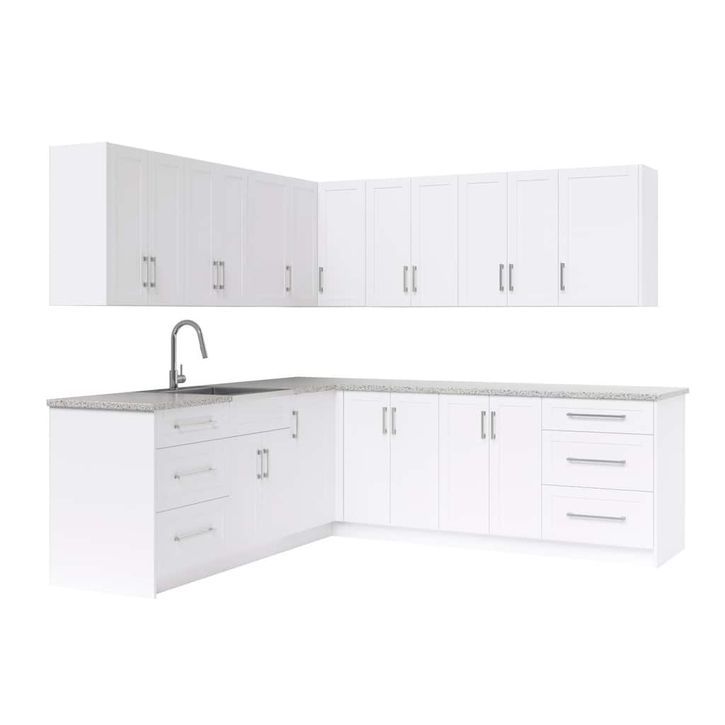 NewAge Products Home 16-Piece Full Kitchen Cabinet Set - Granite Countertop & Sink Included