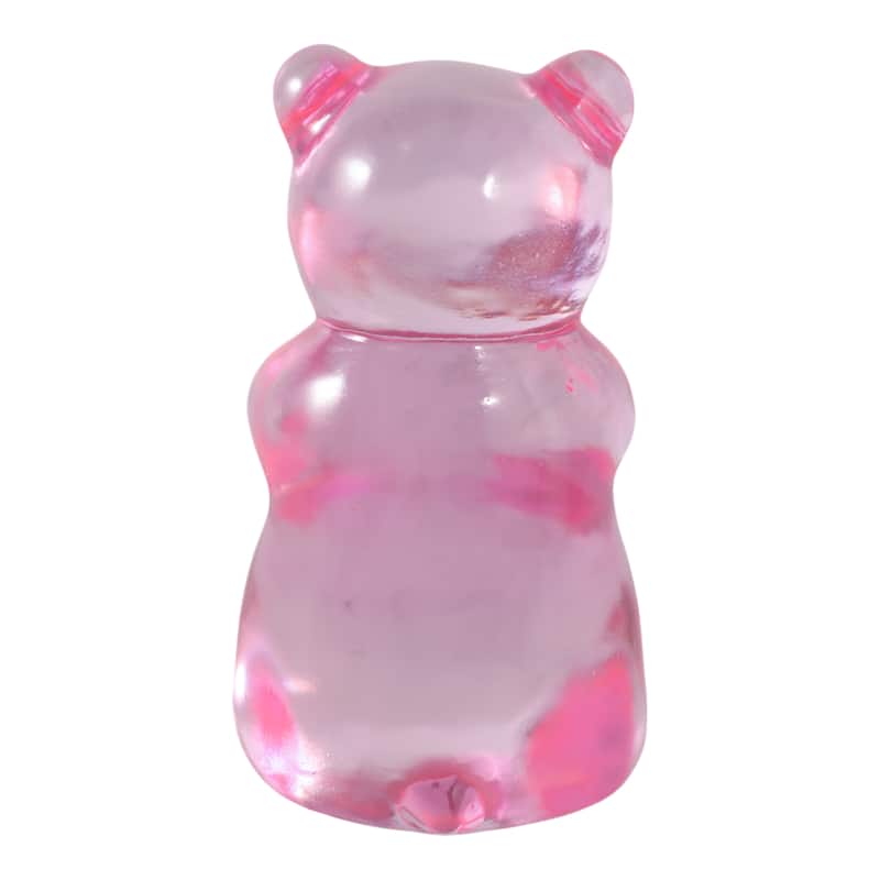 Resin Bear Figurine Boho Decor Bedroom Living Room Office - Pink - 6.75"