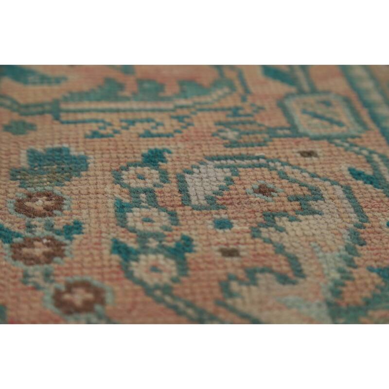Pink Vintage Tabriz Persian Area Rug Handmade Wool Carpet - 6'4" x 9'7"