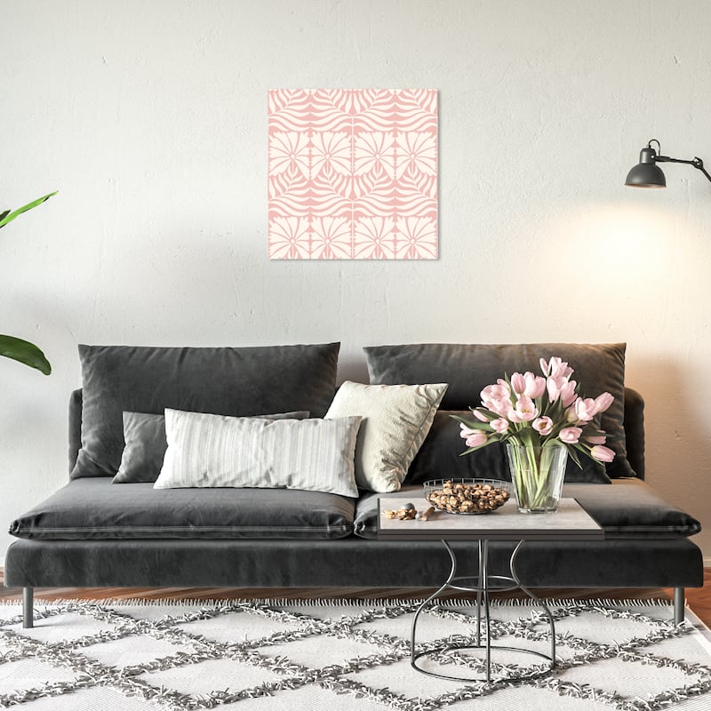 Wynwood Studio Canvas Abstract Floral Wall Paper Pink and Light Pink Modern & Contemporary Wall Art Canvas Print