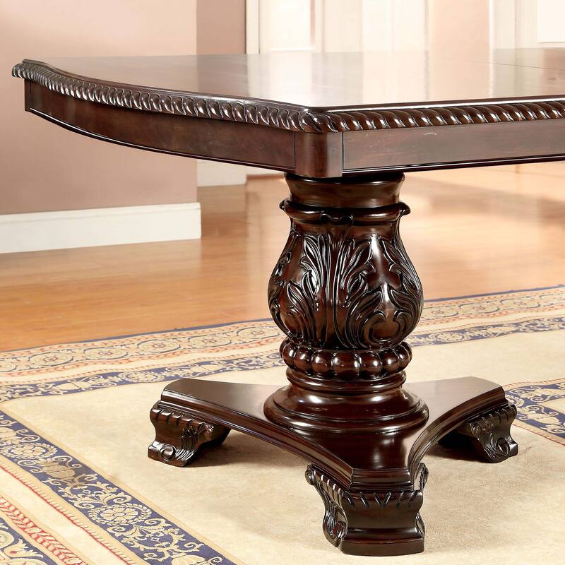 Kova Traditional Brown Cherry Wood 9-Piece Dining Set by Furniture of America