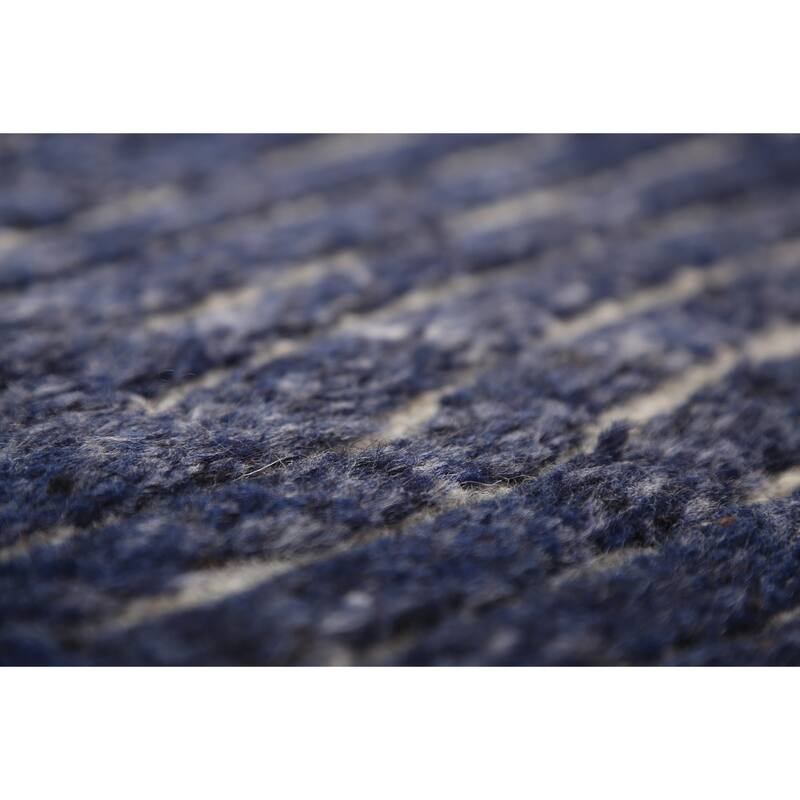 Blue Abstract Moroccan Oriental Area Rug Handmade Wool Carpet - 4'11" x 8'0"