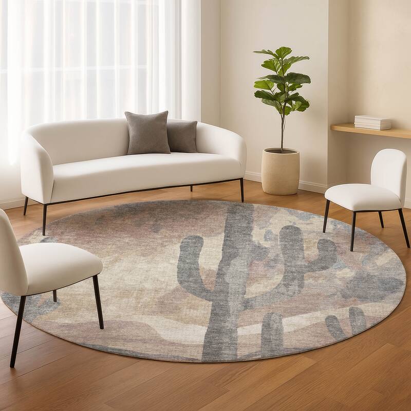 Machine Washable Indoor/ Outdoor Desert Inspiration Chantille Rug