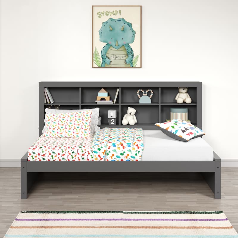 Twin Bookcase Daybed in Dark Grey with optional Trundle or Drawers