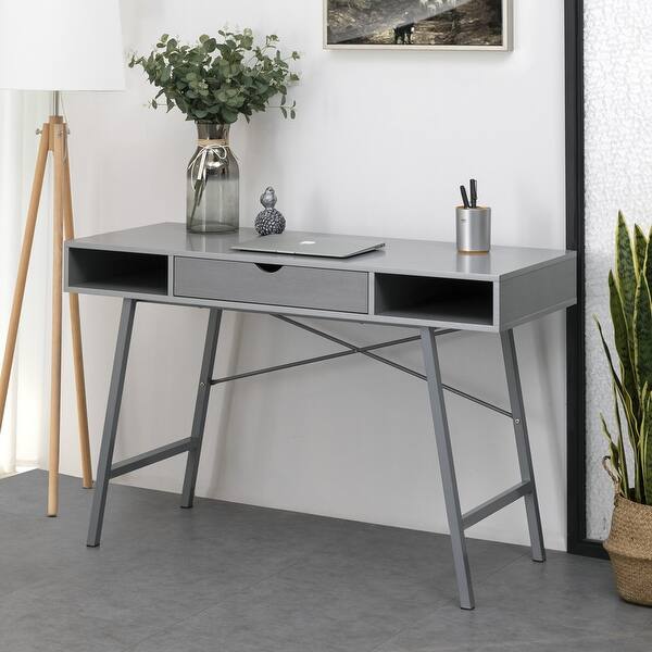 slide 1 of 9, Carson Carrington Kakuasen 47-inch Grey Writing Desk