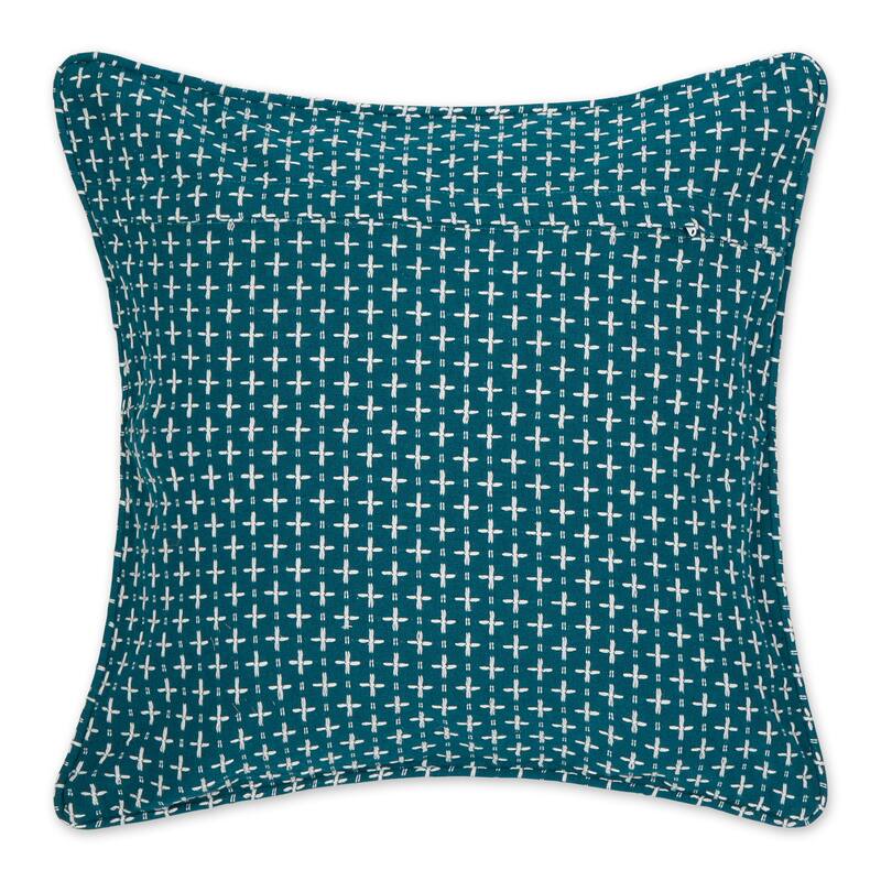 Navy Dobby Plus Recycled Cotton Pillow Cover 18x18 (Set of 2)