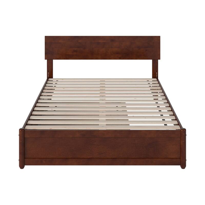 Wesley Platform Bed with Panel Footboard and Twin Trundle