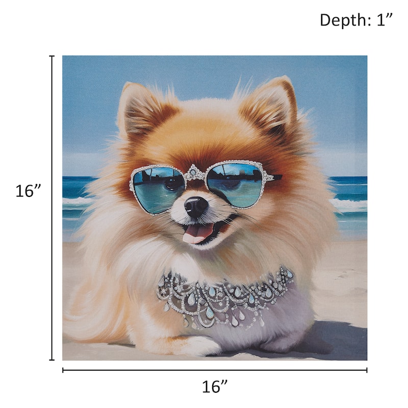 Madison Park Beach Dogs Canvas Wall Art