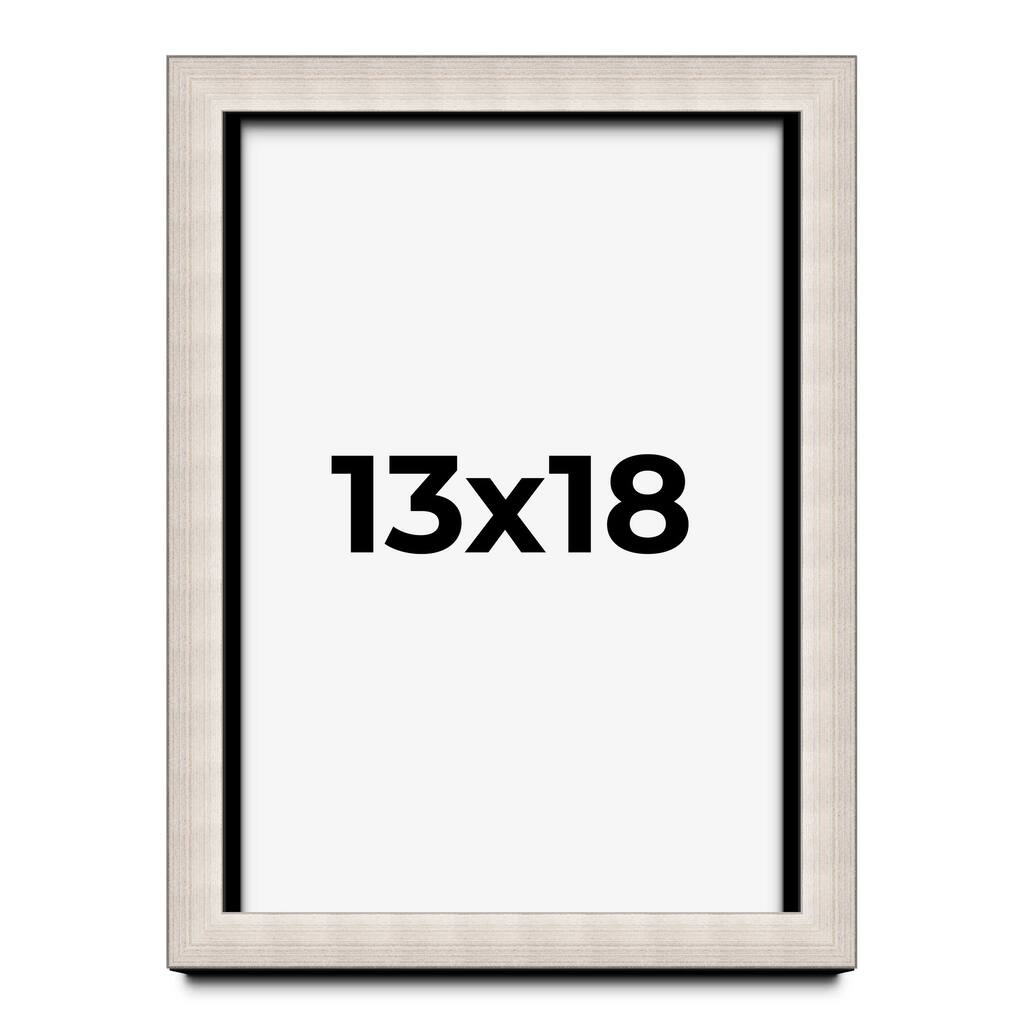 13x18 Shadow Box Frame Silver Real Wood Contemporary Shadowbox Display Frame UV Acrylic Front Acid Free Backing and Hardware