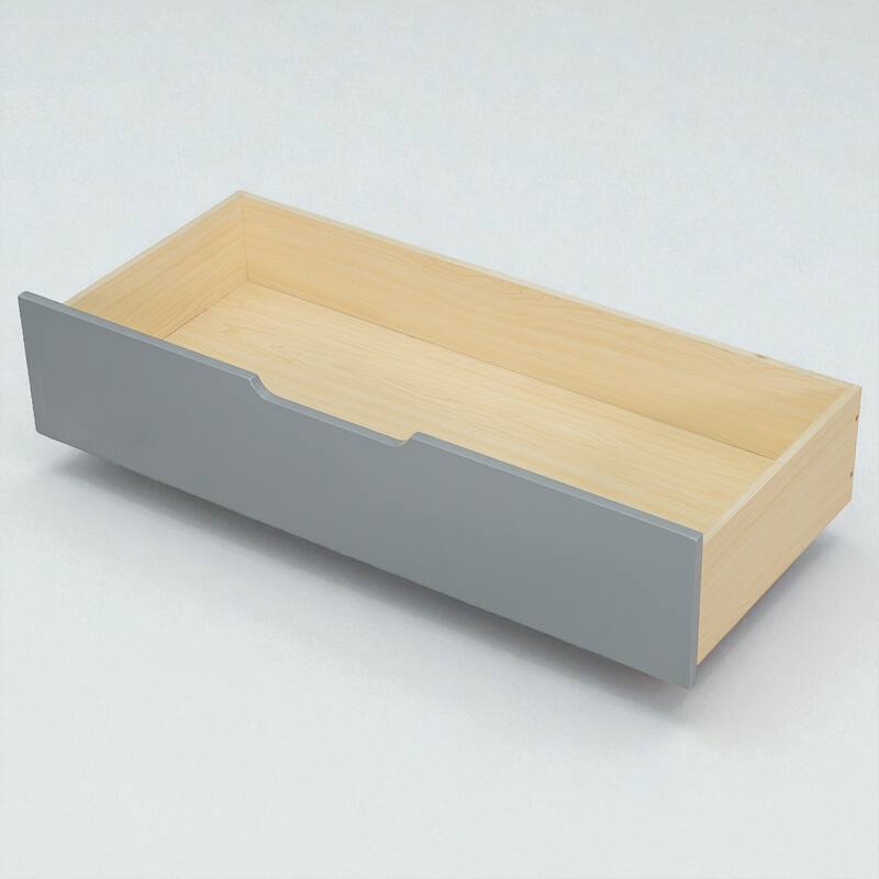 Wood Twin/Full Platform Bed with Upholstered Headboard, Storage Shelves, Drawers and Charging Station, No Box Spring Needed