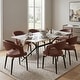 preview thumbnail 90 of 131, Elega Modern Sintered Stone Dining Table Modern Trestle Base Powder-Coated Steel Frame Kitchen Table - 47"-71"