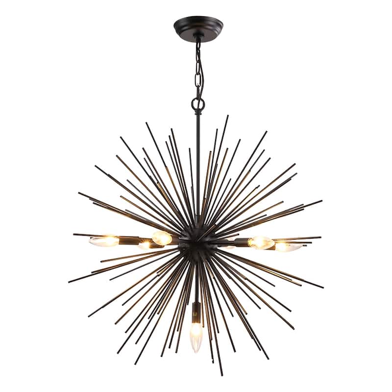 Maxax 7-Light Sputnik Sphere Chandelier with Wrought Iron Accents