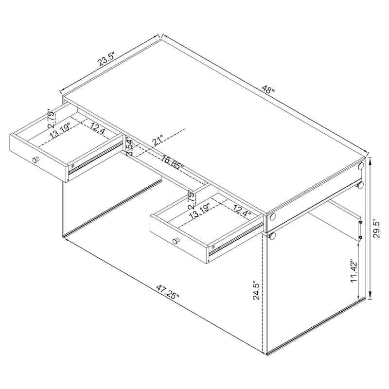 Dobrev Contemporary 48-inch 2-Drawer Writing Desk