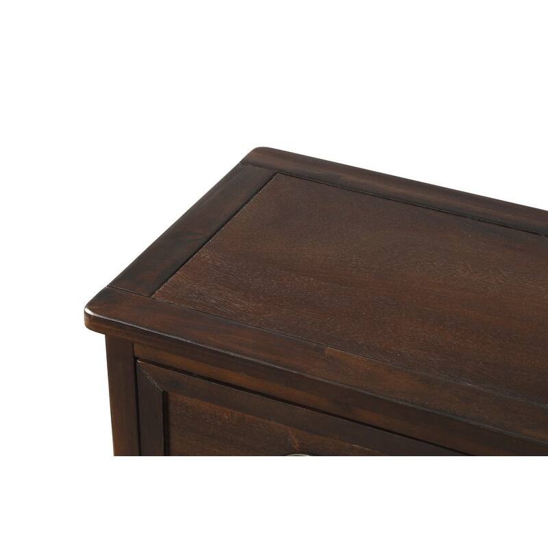 Rustic Acacia&Rattan Storage Cabinet-Farmhouse Style,No Assembly