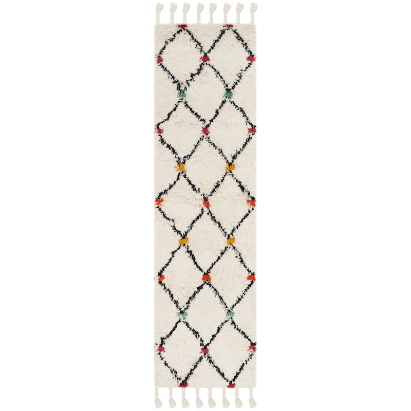 SAFAVIEH Handmade Casablanca Shag Hajri Tribal Wool Rug