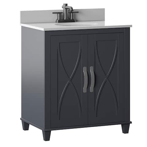 30" Single Bathroom Vanity with Adjustable Shelf
