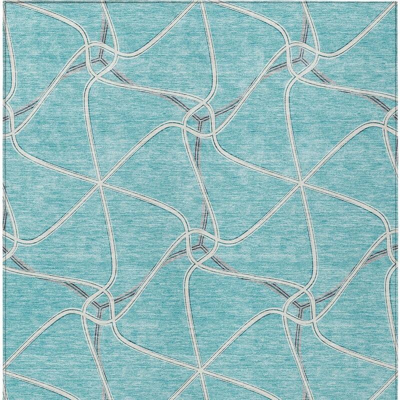 HomeRoots Geometric Transitional Rectangle Outdoor Rug