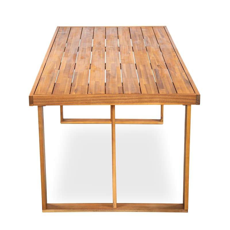 Christopher Knight Home - Modern Outdoor Acacia Wood Dining Set with Cushions and Handwoven Rope Chairs