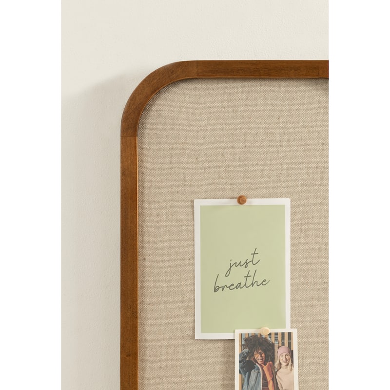 Kate and Laurel Hutton Wood Framed Fabric Pinboard