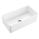 preview thumbnail 8 of 11, Fireclay Single Bowl Farmhouse Apron Kitchen Sink with Sink Grid and Drain