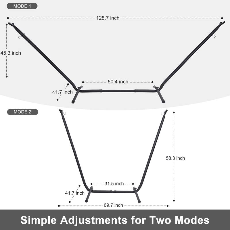 10.7 ft. 2-Person Brazilian-Style hammock with Stand - Convertible