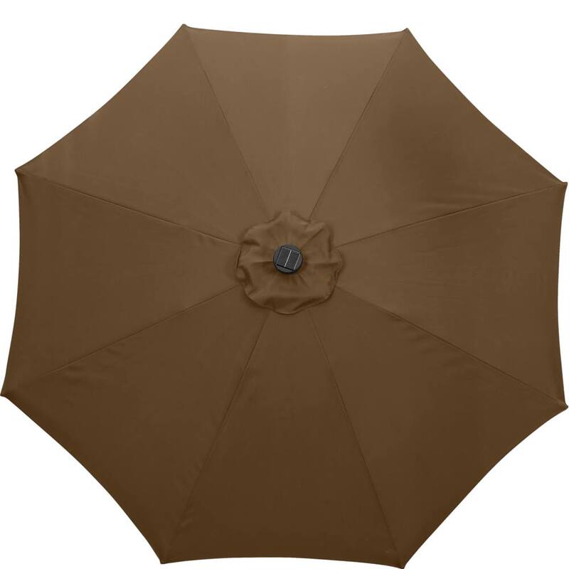 Ainfox 10ft Patio Umbrella with Lights Outdoor Solar Umbrella