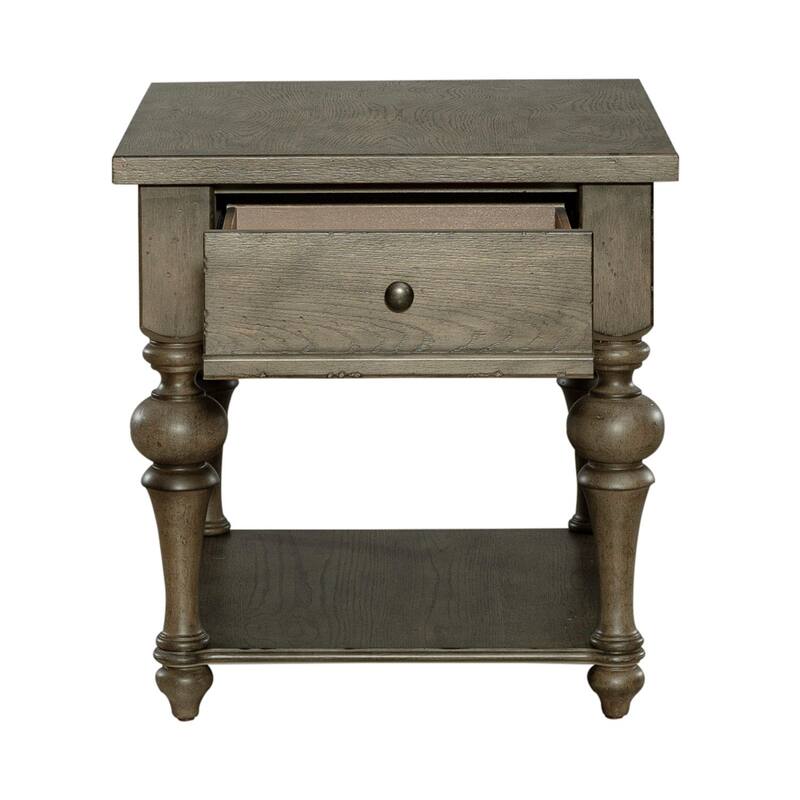 Americana Farmhouse Dusty Taupe Drawer End Table