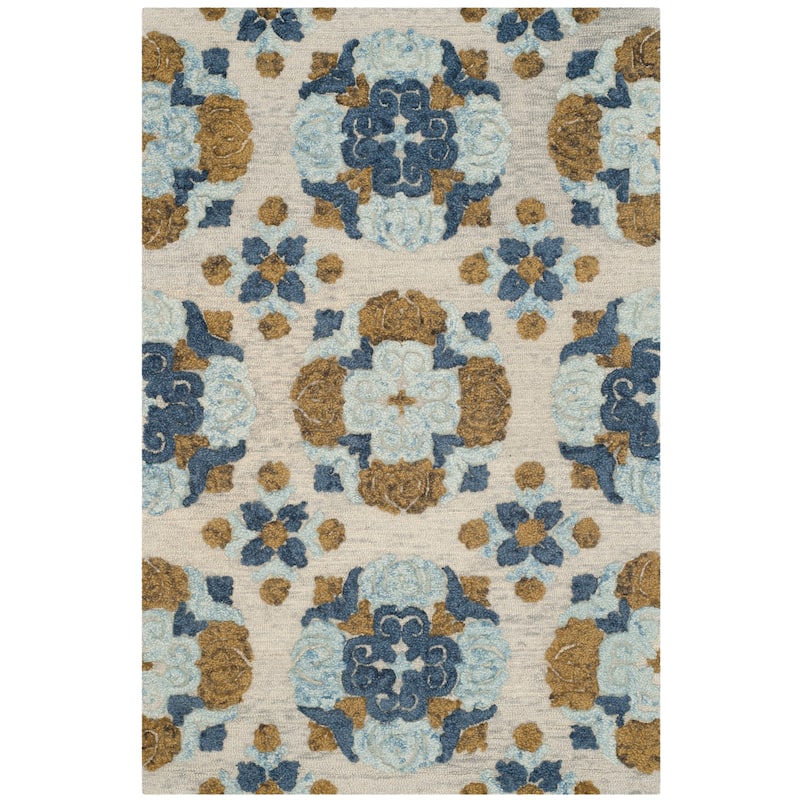 SAFAVIEH Handmade Blossom Osane Modern Floral Wool Rug