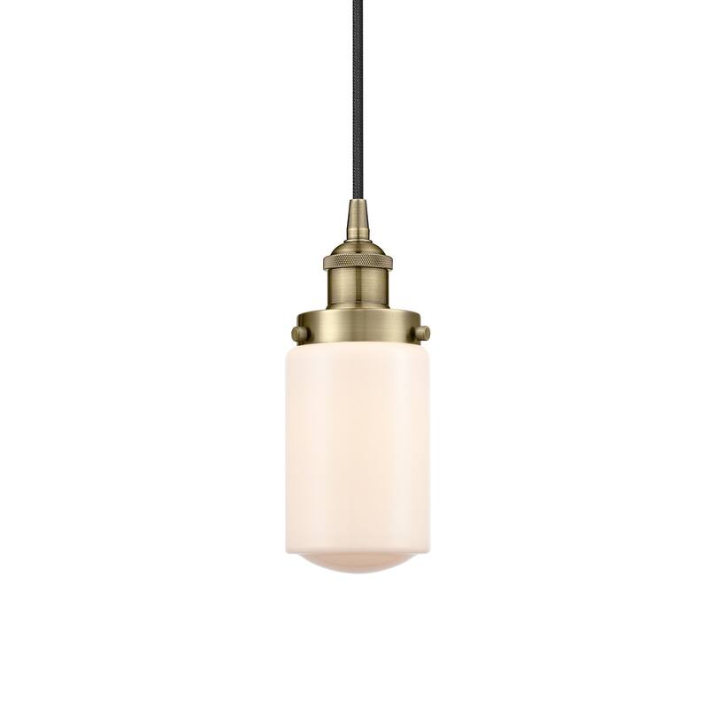 Innovations Lighting 616-1PH-10-5 Dover Pendant Dover 5" Wide Mini - Antique Brass / Matte White