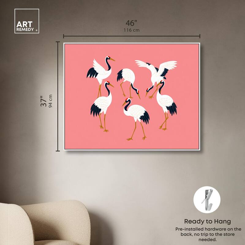 Crane Chorus Canvas by Art Remedy