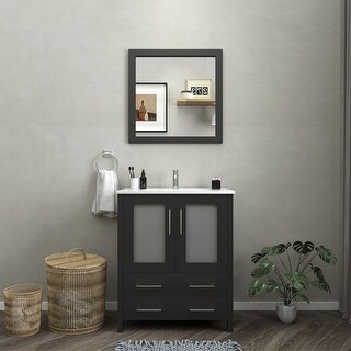 Vanity Art Ceramic Single Sink Bathroom Vanity Set
