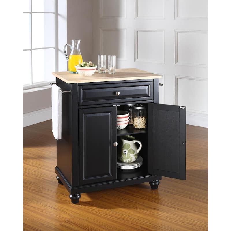 Kitchen Island Cart with Wood Top & Storage - Portable Kitchen Island, Modern Kitchen Furniture