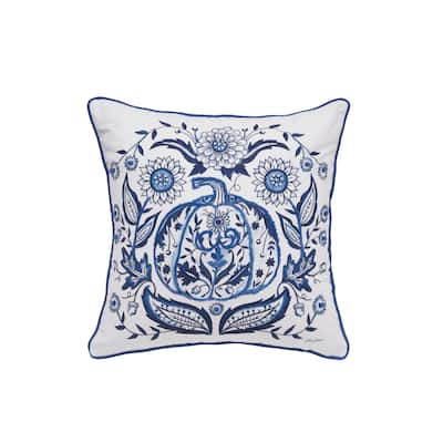 Blue Harvest Pumpkin Pillow