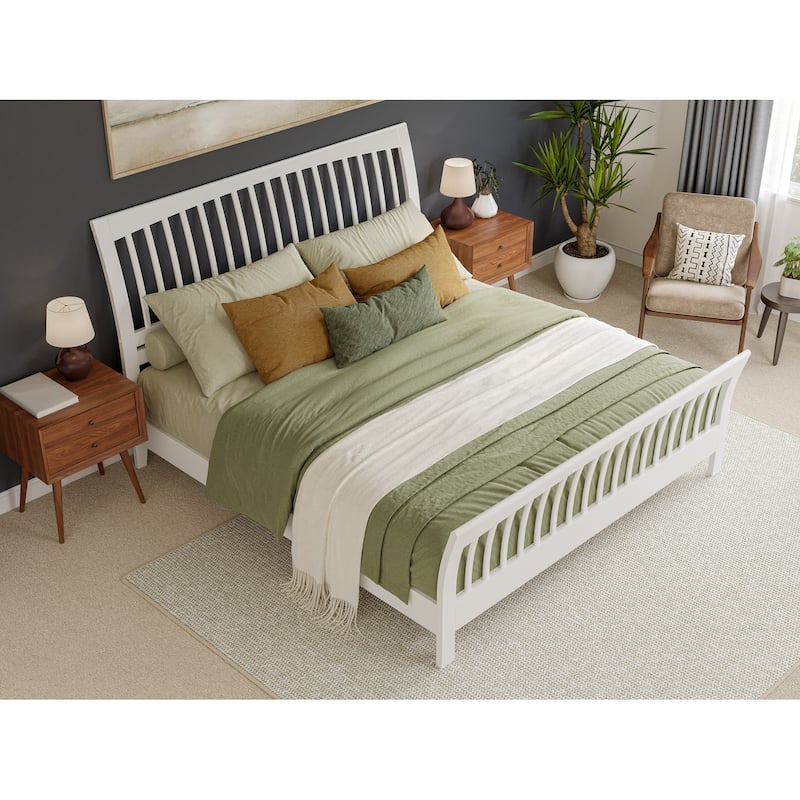 AFI Orleans Solid Wood Low Profile Platform Bed with Matching Footboard