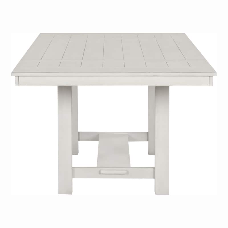 Furniture of America Hesnly Farmhouse 5-Piece Rustic White Oak Wood Extendable Dining Set