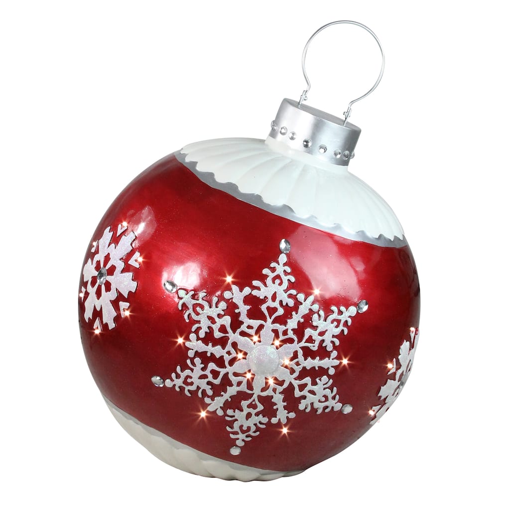 LED Ball Commercial Christmas Ornament Outdoor Decoration Red 26.5"