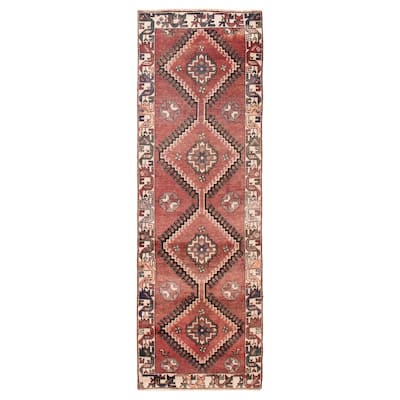ECARPETGALLERY Hand-knotted Konya Anatolian Dark Red Wool Rug - 3'5 x 9'9