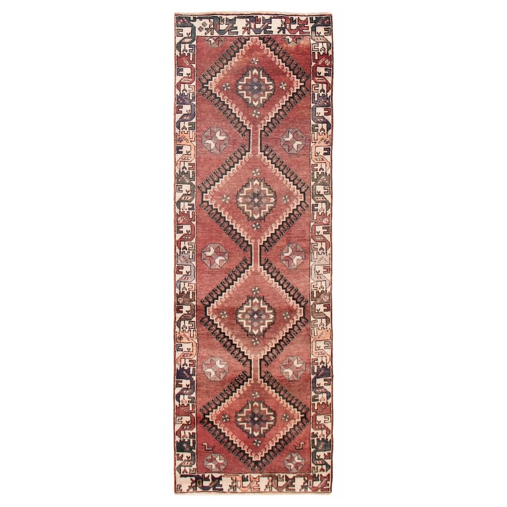 ECARPETGALLERY Hand-knotted Konya Anatolian Dark Red Wool Rug - 3'5 x 9'9