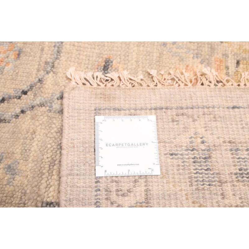 ECARPETGALLERY Hand-knotted Modern Oushak Light Grey Wool Rug - 7'8 x 9'8