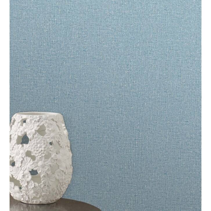 Fine Decor Grace Blue Linen Wallpaper
