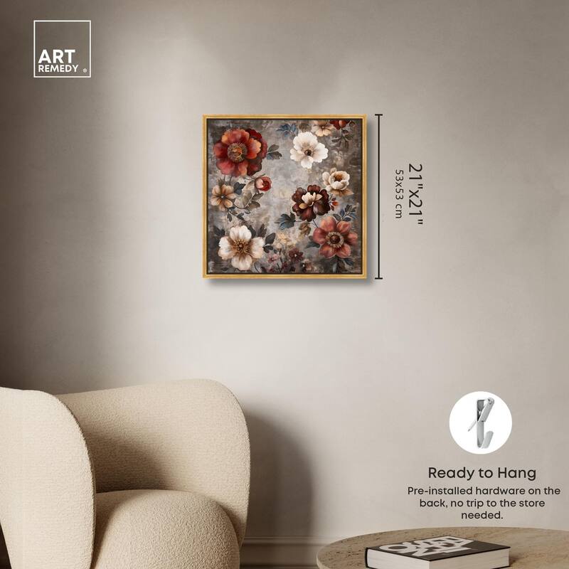 Dusk Dahlias Canvas by Art Remedy