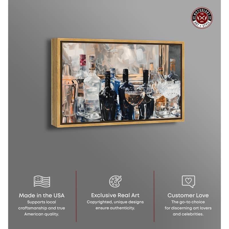 Notoriart Countertop Drinks Framed Bar Cart Art For Men