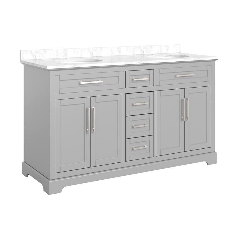Bathroom Vanity with Marble Countertop without Mirror