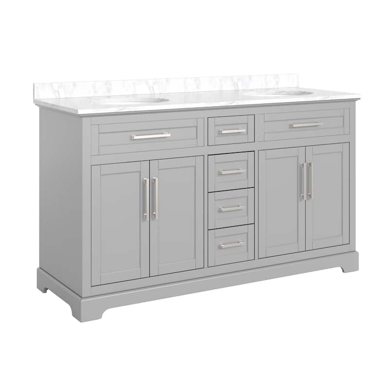 36/48/60 in. Bathroom Vanity in Wood with Ceramic Undermount Sink, Vanity with soft close Drawers