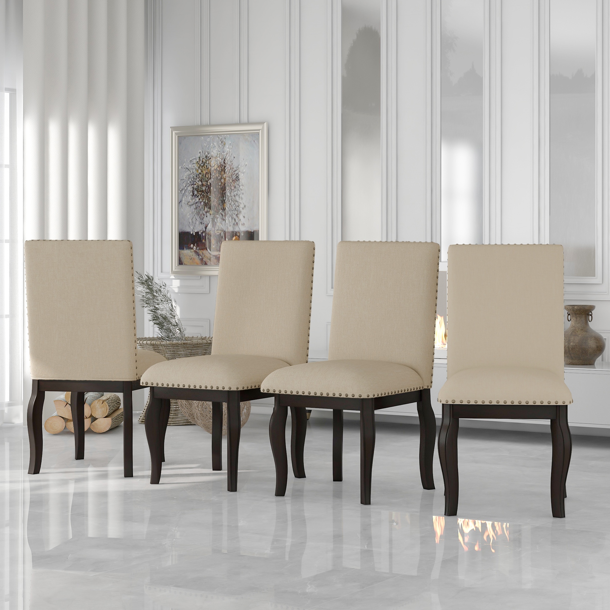 4 cream sales dining chairs
