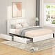 preview thumbnail 1 of 9, Queen Boucle Upholstered Bed with 4 Storage Drawers Ivory - Queen